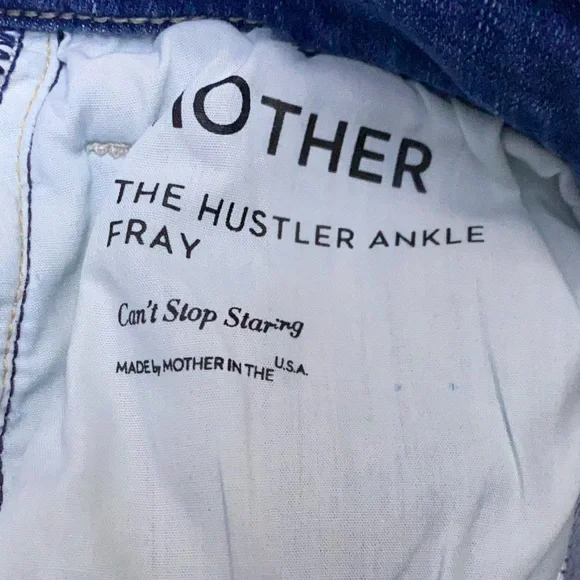 MOTHER The Hustler High-Rise Ankle Fray Jeans 32 blue color NEW NWT - Picture 7 of 8